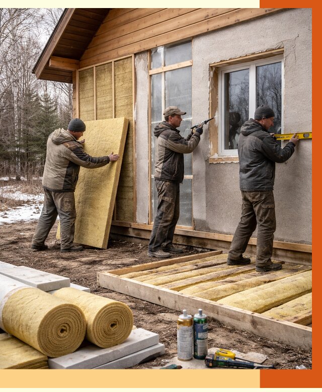 Утепление дачного дома в Минеральных Водах от 4920 руб/м2 — недорого | ТепломастерМнр