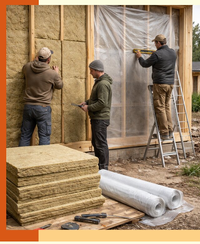Утепление каркасного дома в Минеральных Водах под ключ с гарантией качества