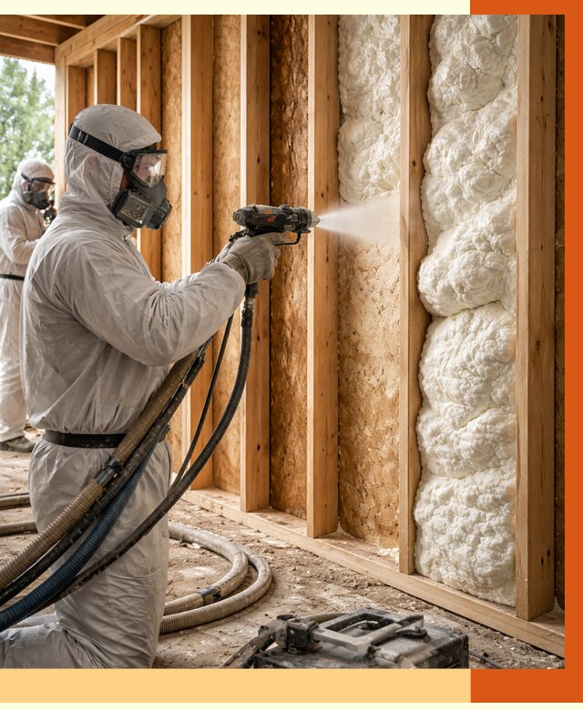 Утепление каркасного дома ППУ в Минеральных Водах от 2900 руб./м2 — работа под ключ | ТепломастерМнр