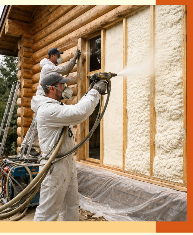 Утепление деревянного дома ППУ в Минеральных Водах от 4350 руб/м2 | ТепломастерМнр — под ключ