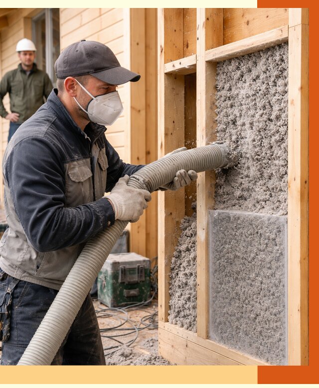 Утепление дома из бруса эковатой в Минеральных Водах от 1916 руб/м2 | ТепломастерМнр