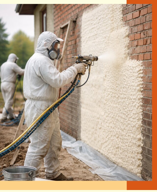 Утепление кирпичного дома ППУ в Минеральных Водах под ключ от 6733 руб. | ТепломастерМнр