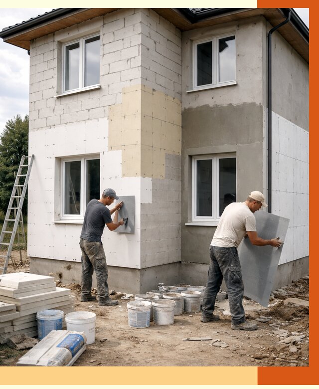 Утепление дома из газобетона в Минеральных Водах от 4350 руб./м² — заказать у ТепломастерМнр