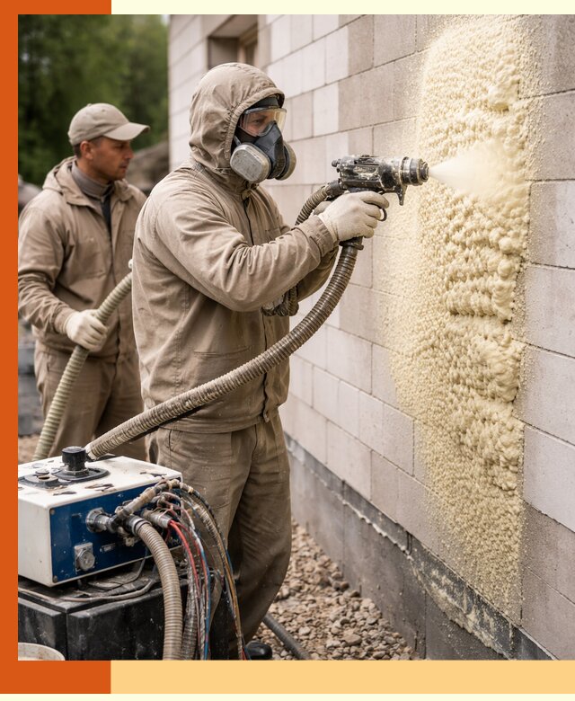 Утепление дома из газобетона ППУ в Минеральных Водах — надежная теплоизоляция