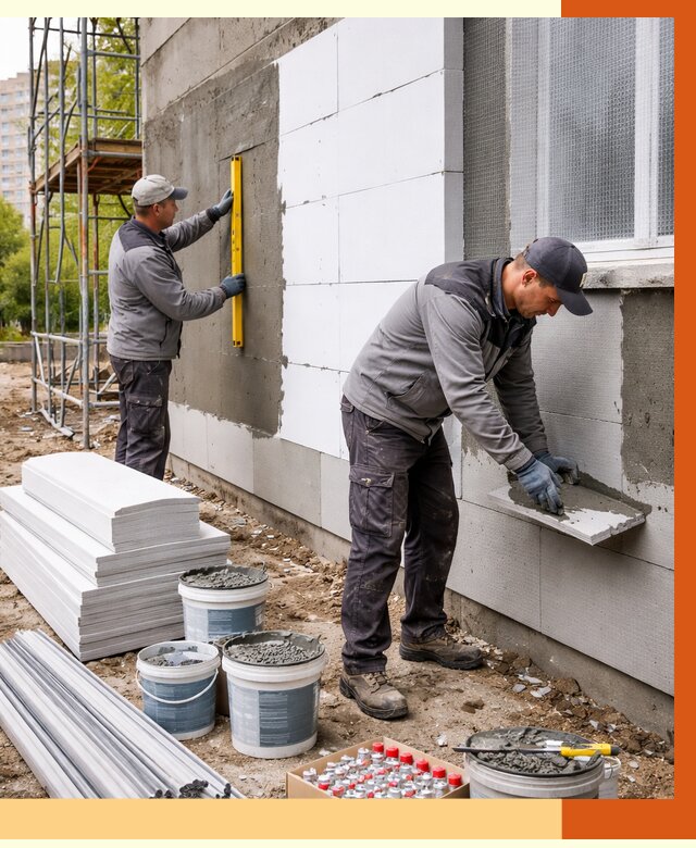 Утепление фасада и стен снаружи в Минеральных Водах от 4350 руб. | ТепломастерМнр