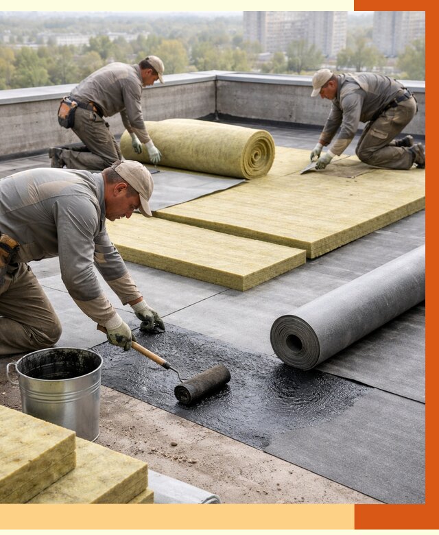 Утепление плоской крыши в Минеральных Водах от 7458 руб./м2 под ключ | ТепломастерМнр