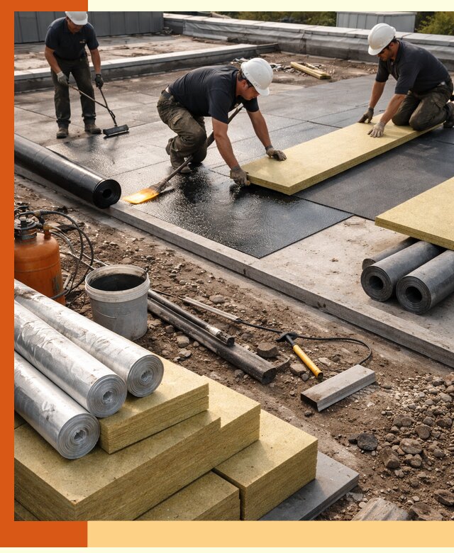 Утепление плоской крыши в Минеральных Водах — надежная теплоизоляция и герметизация