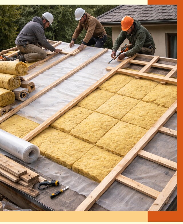 Утепление скатной крыши в Минеральных Водах от 1295 руб./м2 под ключ | ТепломастерМнр