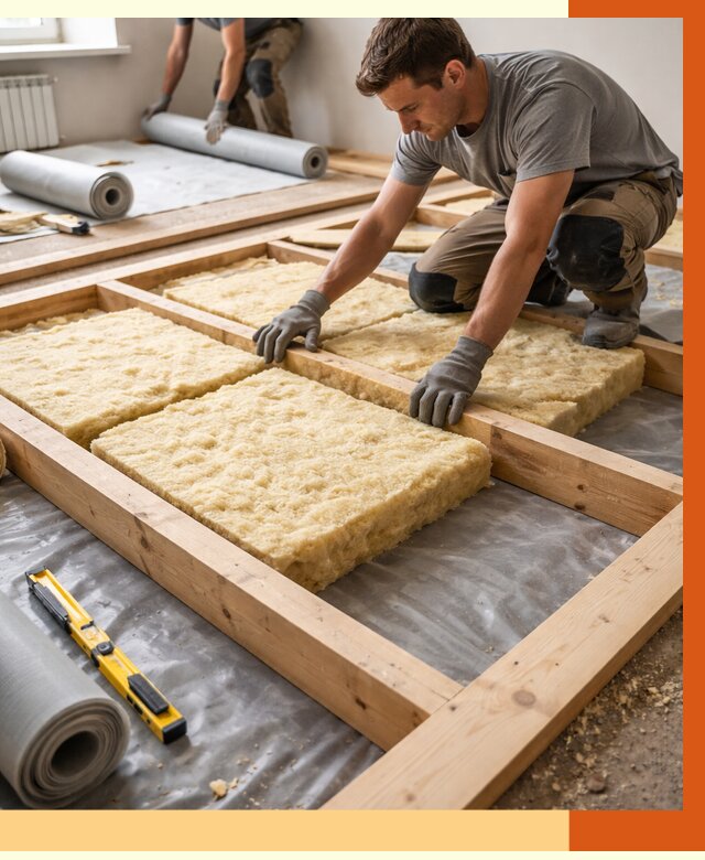 Утепление деревянного пола в Минеральных Водах от 1554 руб./м2 под ключ | ТепломастерМнр