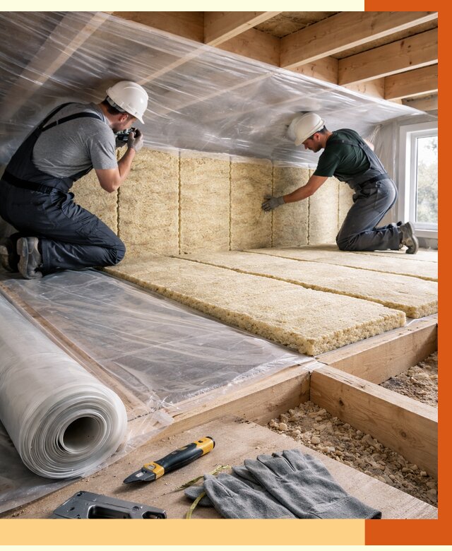 Утепление перекрытий в Минеральных Водах от 2952 руб/м2 — утепление межэтажных и чердачных | ТепломастерМнр