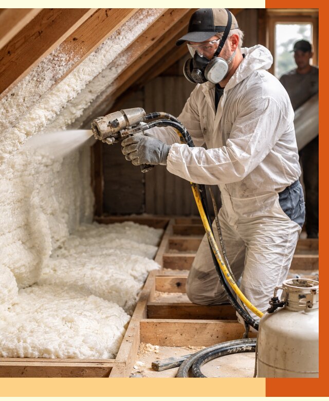 Утепление чердака ППУ в Минеральных Водах от 8929 руб./м2 — услуга под ключ | ТепломастерМнр