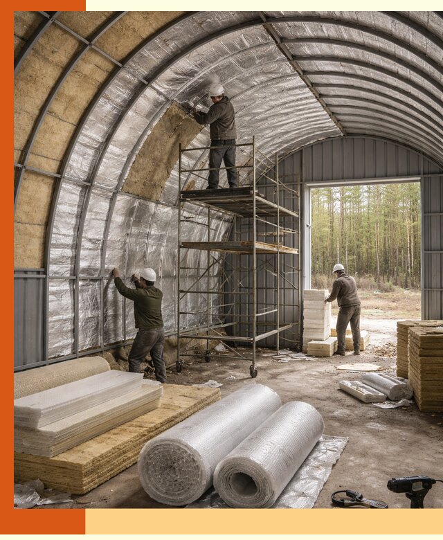 Утепление арочного ангара под ключ в Минеральных Водах