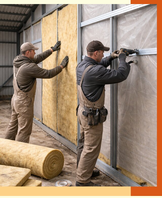 Утепление металлического ангара в Минеральных Водах от 4920 руб/м2 — услуги под ключ | ТепломастерМнр