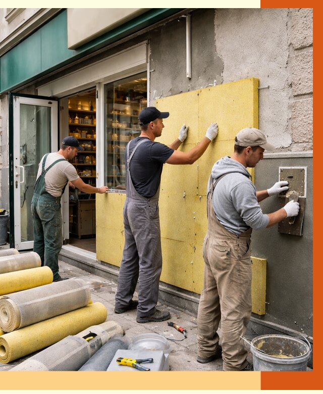 Утепление магазина в Минеральных Водах от 4661 руб/м2 — цена, стены и снаружи | ТепломастерМнр