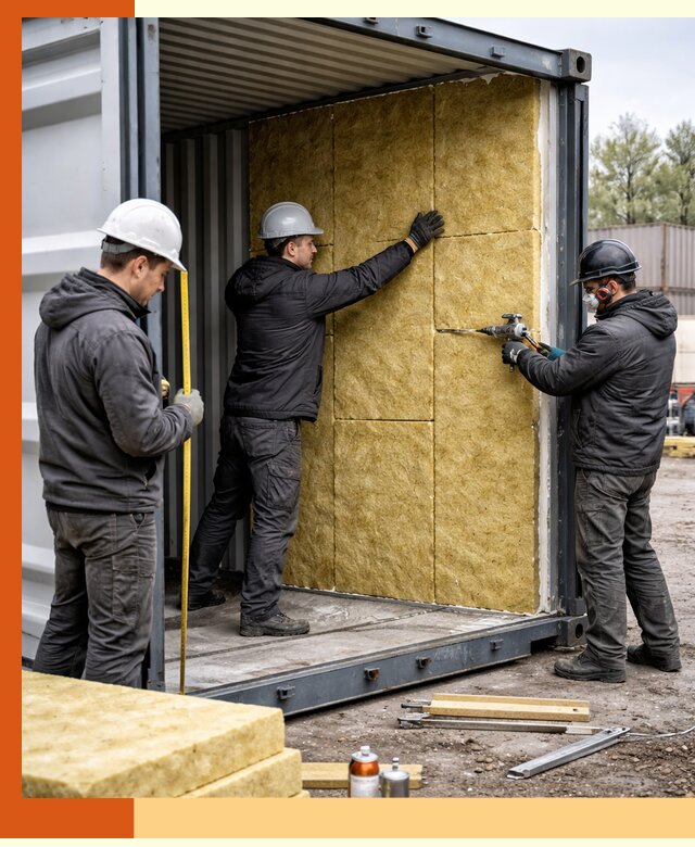 Утепление морского контейнера в Минеральных Водах: надежная теплоизоляция и защита