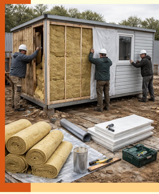 Утепление строительной бытовки под ключ в Минеральных Водах для любых условий