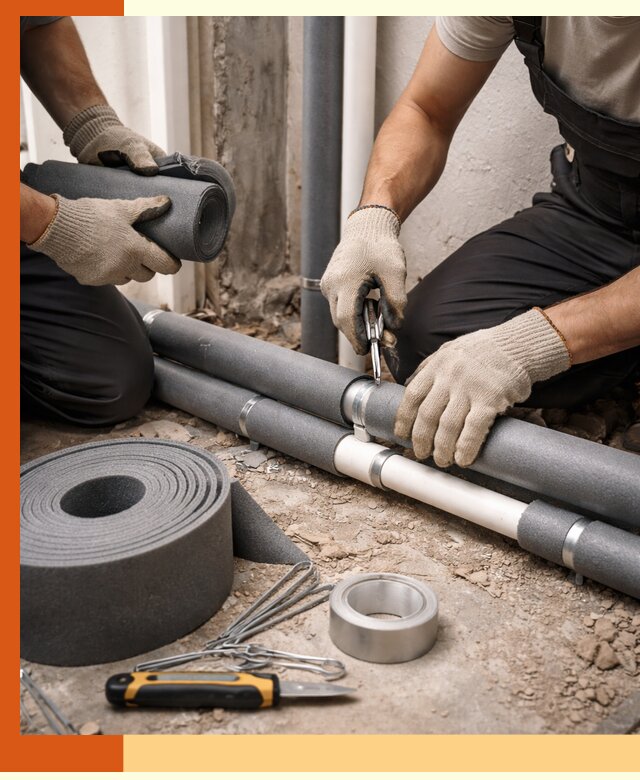 Утепление труб водоснабжения в Минеральных Водах — монтаж и защита сети