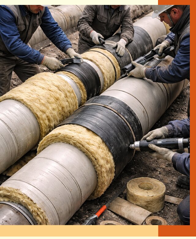 Утепление трубопровода в Минеральных Водах под ключ от 1916 руб. — надежно и выгодно | ТепломастерМнр