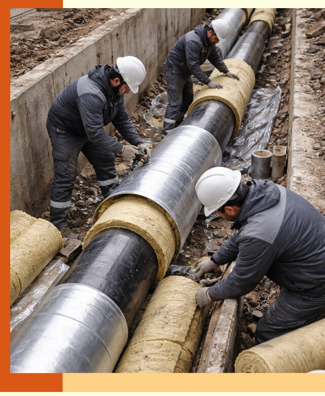 Утепление теплотрассы в Минеральных Водах: утеплительные работы и материалы