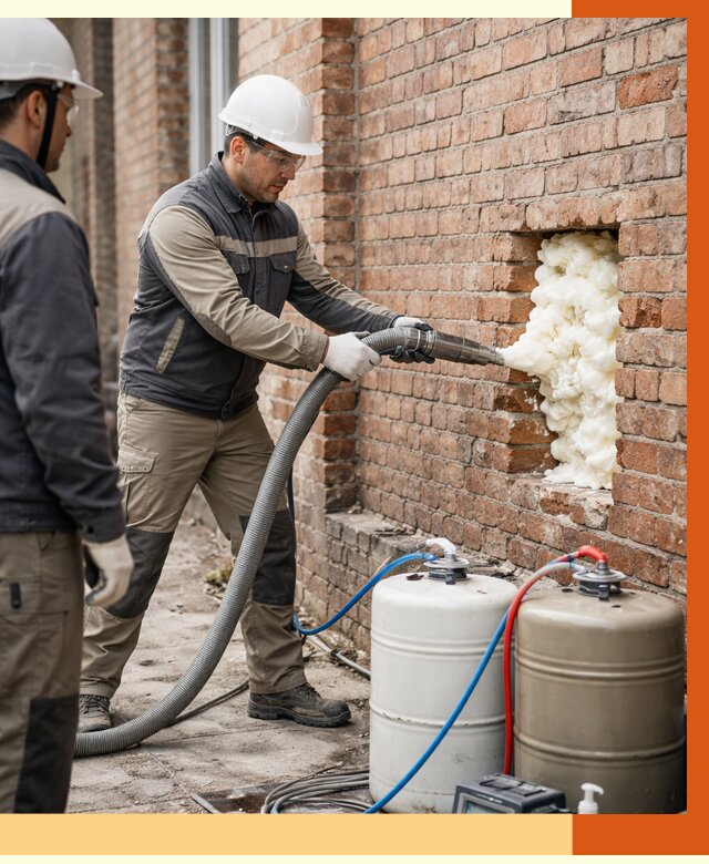 Заливка ППУ в пустоты кирпичной стены в Минеральных Водах от 2848 руб. | ТепломастерМнр