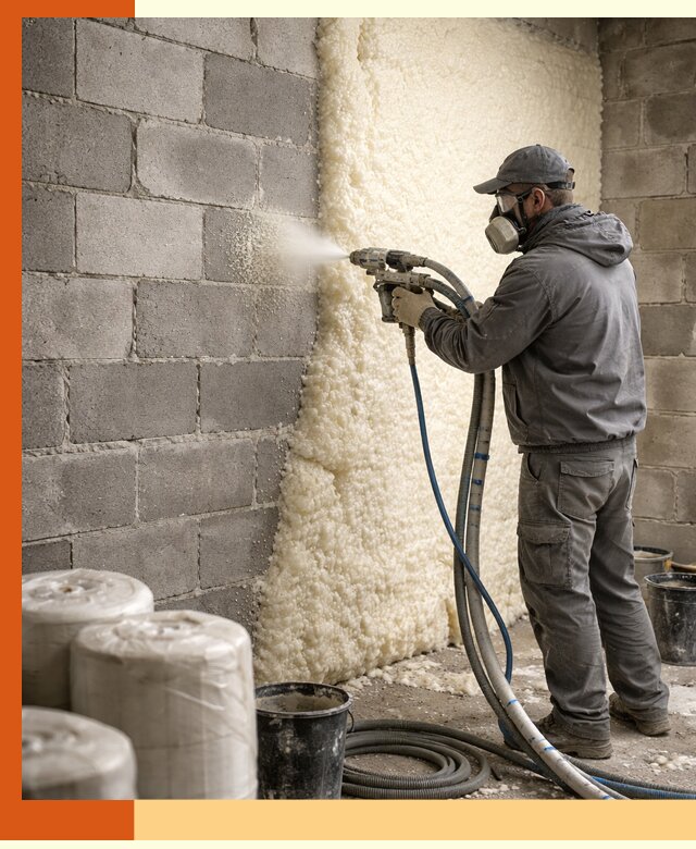 Утепление блочной стены ППУ в Минеральных Водах качественно и надёжно