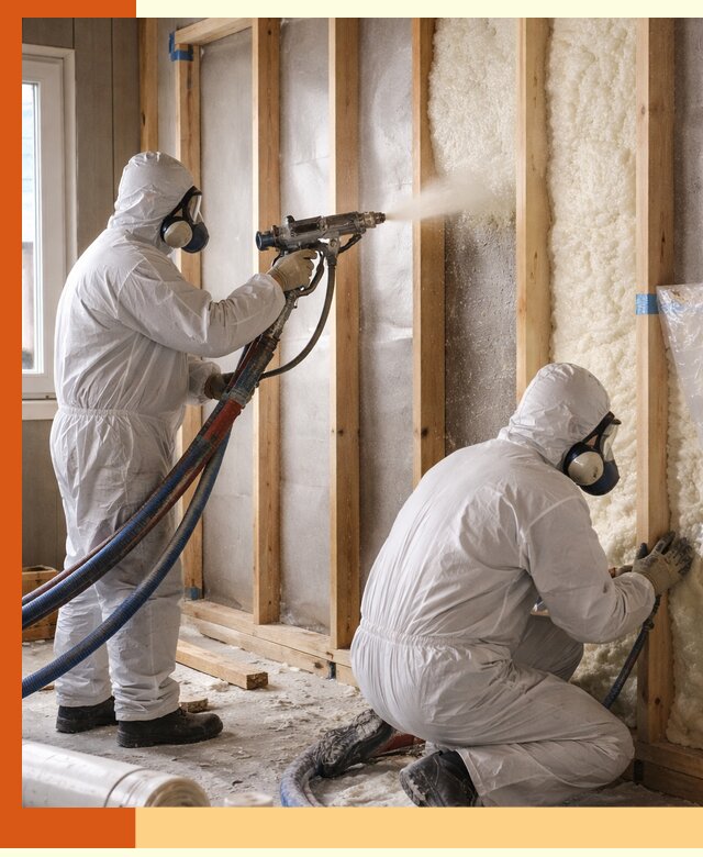 Утепление каркасной стены ППУ в Минеральных Водах для домов и коттеджей