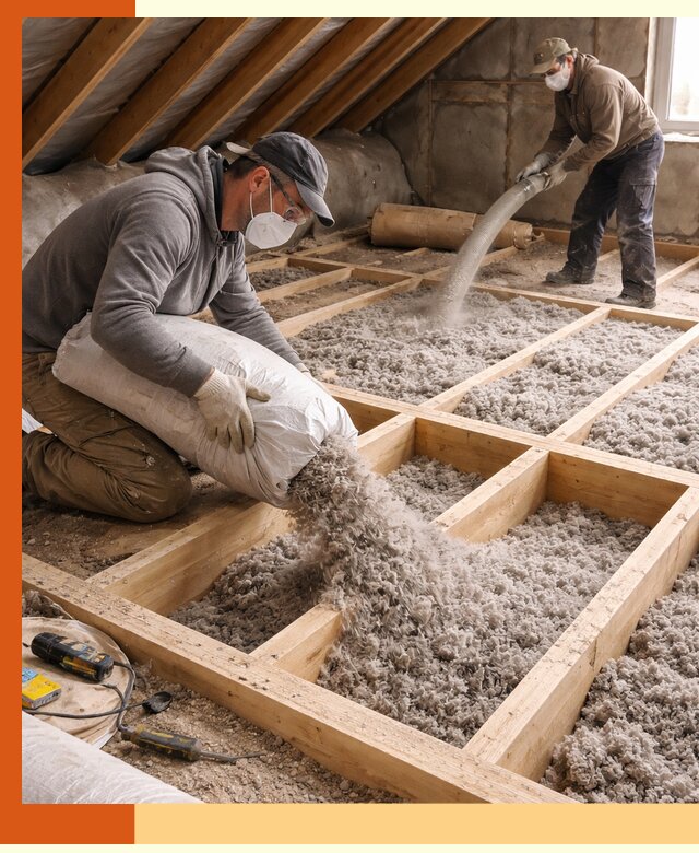 Заполнение полостей чердачного перекрытия в Минеральных Водах качественно и надёжно