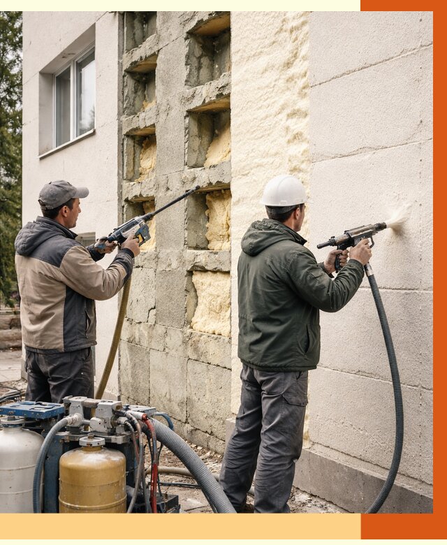 Заполнение пустот фасада в Минеральных Водах от 4661 руб. — утепление пустот облицовки | ТепломастерМнр