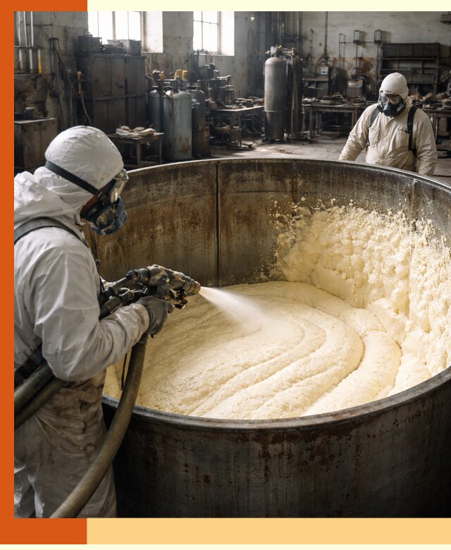 Заливка ппу в емкости с полной изоляцией и герметизацией в Минеральных Водах