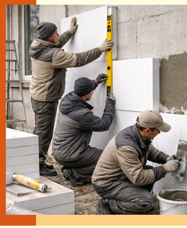 Утепление пенопластом наружных стен и фасадов в Минеральных Водах