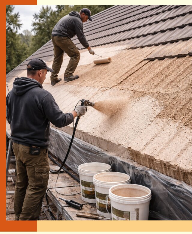 Утепление кровли жидкой пробкой в Минеральных Водах для домов и зданий