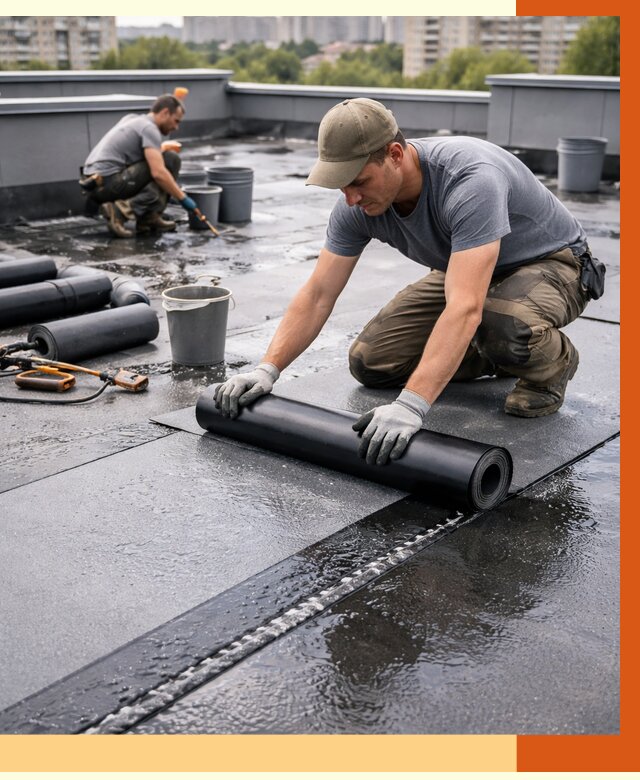 Гидроизоляция плоской кровли в Минеральных Водах от 4661 руб./м2 — профессионально | ТепломастерМнр