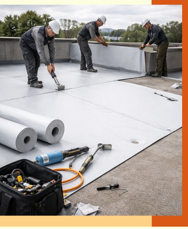 Гидроизоляция мембранной кровли в Минеральных Водах от 7769 руб./м² — профессионально | ТепломастерМнр