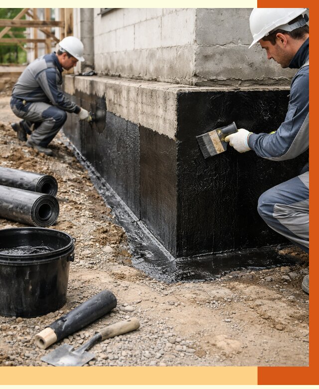 Гидроизоляция фундамента в Минеральных Водах от 1295 руб. — профессионально, под ключ | ТепломастерМнр