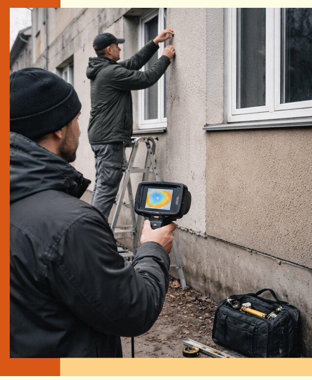 Тепловизионное обследование фасада в Минеральных Водах для выявления дефектов