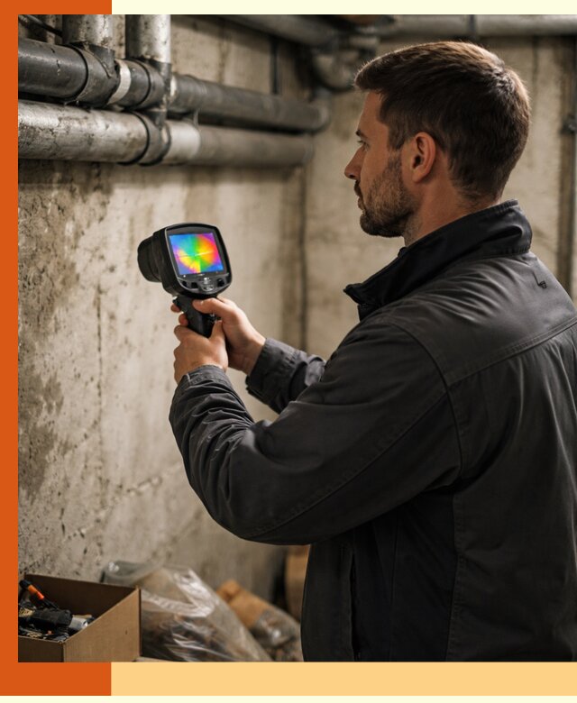 Тепловизионное обследование подвала в Минеральных Водах для поиска утечек тепла