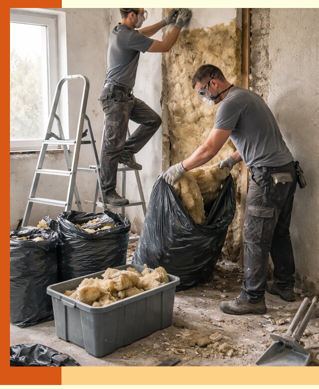 Демонтаж старого утеплителя и вывоз отходов в Минеральных Водах